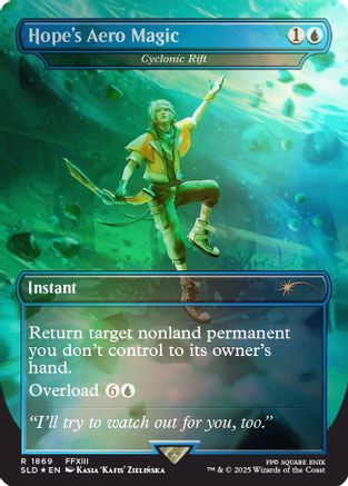 FOIL Hope's Aero Magic - Cyclonic Rift (Rainbow Foil) (SLD-1869) - Secret Lair Drop Series - Magic The Gathering