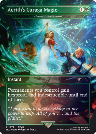 FOIL Aerith's Curaga Magic - Heroic Intervention (Rainbow Foil) (SLD-1872) - Secret Lair Drop Series - Magic The Gathering