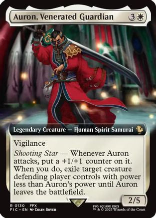 FOIL Auron, Venerated Guardian (Extended Art) (FIC-130) - Commander: FINAL FANTASY - Magic The Gathering