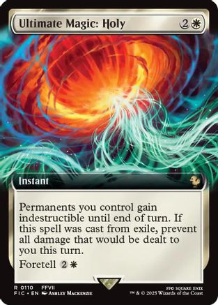 FOIL Ultimate Magic: Holy (Extended Art) (FIC-110) - Commander: FINAL FANTASY - Magic The Gathering