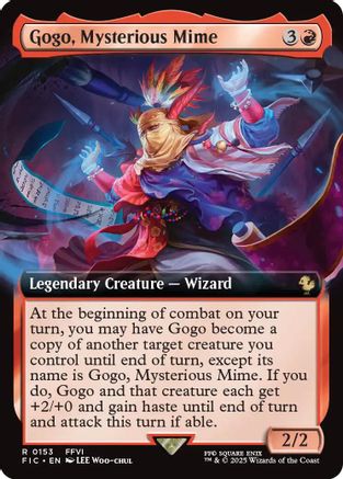 FOIL Gogo, Mysterious Mime (Extended Art) (FIC-153) - Commander: FINAL FANTASY - Magic The Gathering