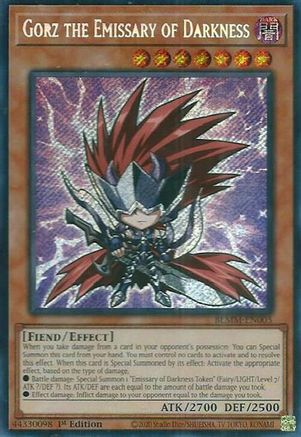 SECRET RARE Gorz the Emissary of Darkness (BLMM-EN005) - Battles of Legend: Monster Mayhem 1st Edition