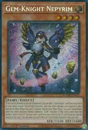 SECRET RARE Gem-Knight Nepyrim (BLMM-EN021) - Battles of Legend: Monster Mayhem 1st Edition