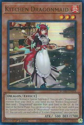 ULTRA RARE Kitchen Dragonmaid (BLMM-EN058) - Battles of Legend: Monster Mayhem 1st Edition