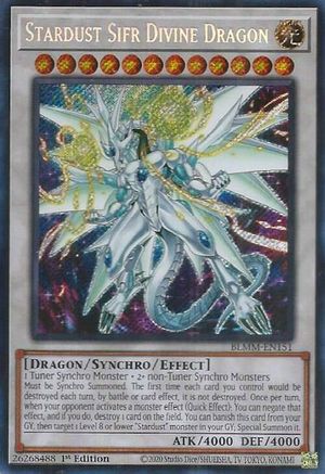 SECRET RARE Stardust Sifr Divine Dragon (BLMM-EN151) - Battles of Legend: Monster Mayhem 1st Edition