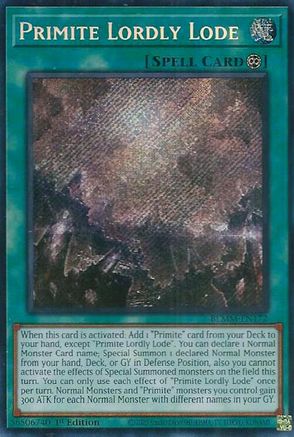 SECRET RARE Primite Lordly Lode (BLMM-EN172) - Battles of Legend: Monster Mayhem 1st Edition