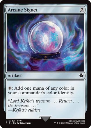 FOIL Arcane Signet (0332) (Surge Foil) (FIC-332) - Commander: FINAL FANTASY - Magic The Gathering