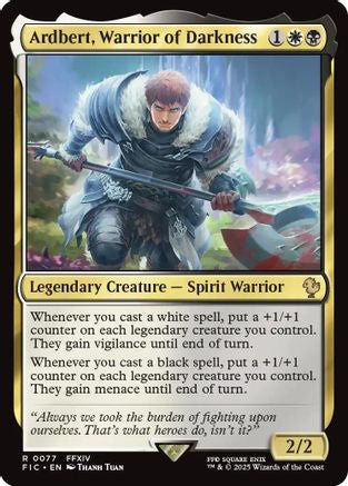 FOIL Ardbert, Warrior of Darkness (Surge Foil) (FIC-077) - Commander: FINAL FANTASY - Magic The Gathering