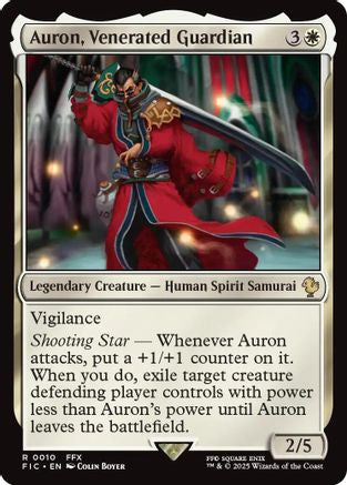 FOIL Auron, Venerated Guardian (Surge Foil) (FIC-010) - Commander: FINAL FANTASY - Magic The Gathering