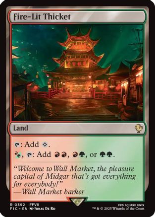 FOIL Fire-Lit Thicket (Surge Foil) (FIC-392) - Commander: FINAL FANTASY - Magic The Gathering