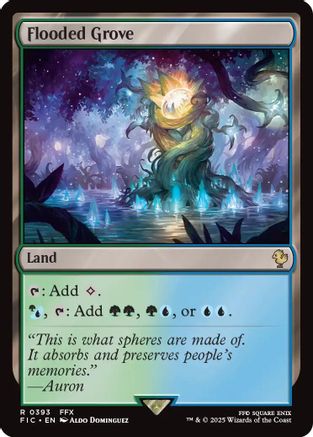 FOIL Flooded Grove (Surge Foil) (FIC-393) - Commander: FINAL FANTASY - Magic The Gathering
