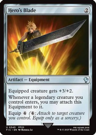 FOIL Hero's Blade (Surge Foil) (FIC-345) - Commander: FINAL FANTASY - Magic The Gathering