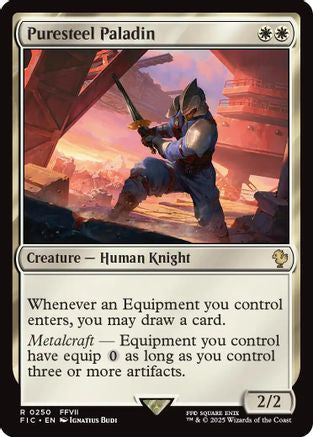 FOIL Puresteel Paladin (Surge Foil) (FIC-250) - Commander: FINAL FANTASY - Magic The Gathering