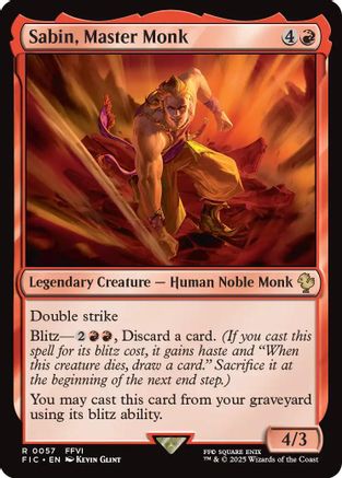 FOIL Sabin, Master Monk (Surge Foil) (FIC-057) - Commander: FINAL FANTASY - Magic The Gathering