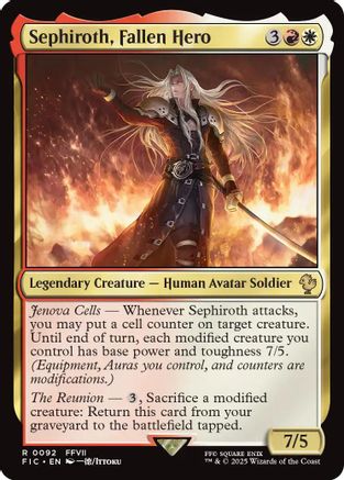 FOIL Sephiroth, Fallen Hero (Surge Foil) (FIC-092) - Commander: FINAL FANTASY - Magic The Gathering