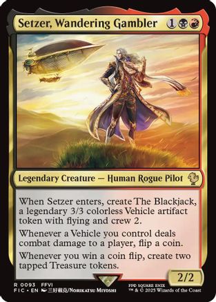 FOIL Setzer, Wandering Gambler (Surge Foil) (FIC-093) - Commander: FINAL FANTASY - Magic The Gathering