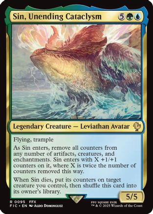 FOIL Sin, Unending Cataclysm (Surge Foil) (FIC-095) - Commander: FINAL FANTASY - Magic The Gathering