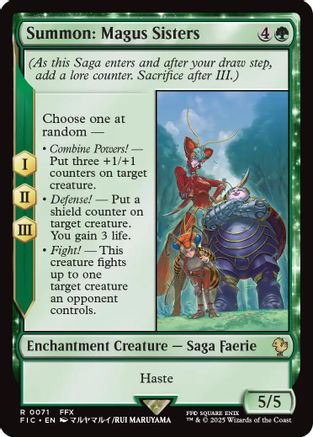 FOIL Summon: Magus Sisters (Surge Foil) (FIC-071) - Commander: FINAL FANTASY - Magic The Gathering