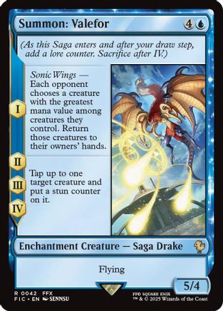FOIL Summon: Valefor (Surge Foil) (FIC-042) - Commander: FINAL FANTASY - Magic The Gathering