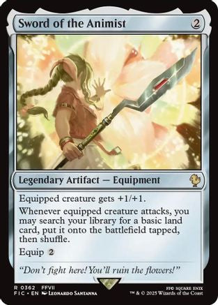 FOIL Sword of the Animist (Surge Foil) (FIC-362) - Commander: FINAL FANTASY - Magic The Gathering