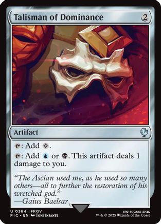 FOIL Talisman of Dominance (Surge Foil) (FIC-364) - Commander: FINAL FANTASY - Magic The Gathering