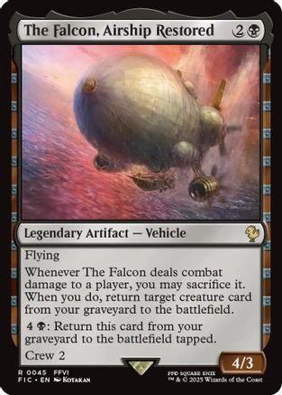 FOIL The Falcon, Airship Restored (Surge Foil) (FIC-045) - Commander: FINAL FANTASY - Magic The Gathering