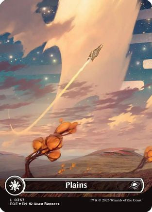 FOIL Plains (0367) (Borderless) (Galaxy Foil) (EOE-367) - Edge of Eternities - Magic The Gathering