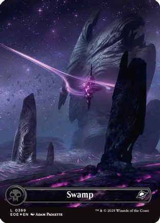 FOIL Swamp (0369) (Borderless) (Galaxy Foil) (EOE-369) - Edge of Eternities - Magic The Gathering