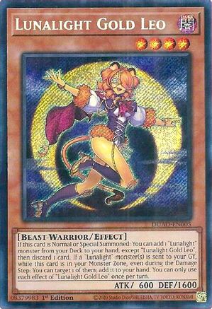 SECRET RARE Lunalight Gold Leo (DUAD-EN005) - Duelist's Advance 1st Edition