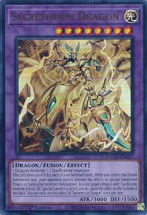 ULTRA RARE Secreterion Dragon (DUAD-EN037) - Duelist's Advance 1st Edition