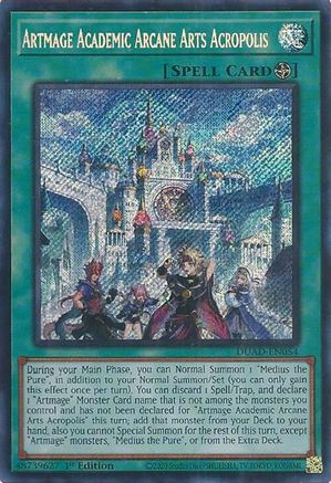 SECRET RARE Artmage Academic Arcane Arts Acropolis (DUAD-EN054) - Duelist's Advance 1st Edition