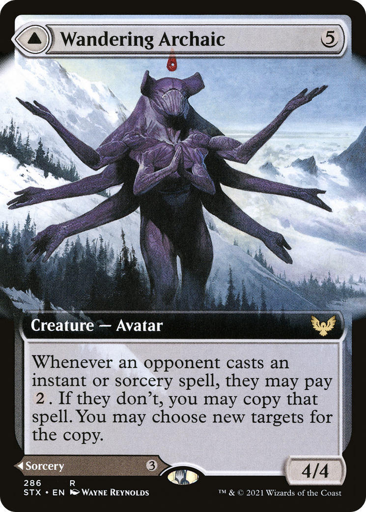 Wandering Archaic (Extended Art) (STX-286) - Strixhaven: School of Mages - Magic The Gathering