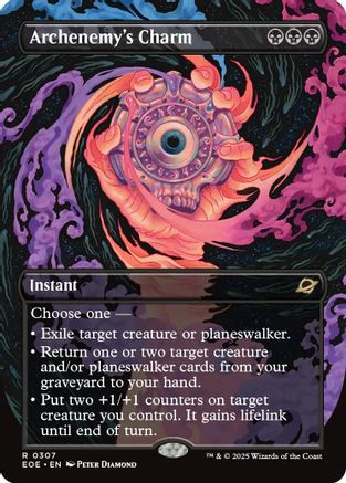 FOIL Archenemy's Charm (Borderless) (EOE-307) - Edge of Eternities - Magic The Gathering