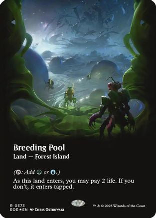 FOIL Breeding Pool (Borderless) (Galaxy Foil) (EOE-373) - Edge of Eternities - Magic The Gathering