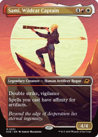 FOIL Sami, Wildcat Captain (Borderless) (EOE-301) - Edge of Eternities - Magic The Gathering