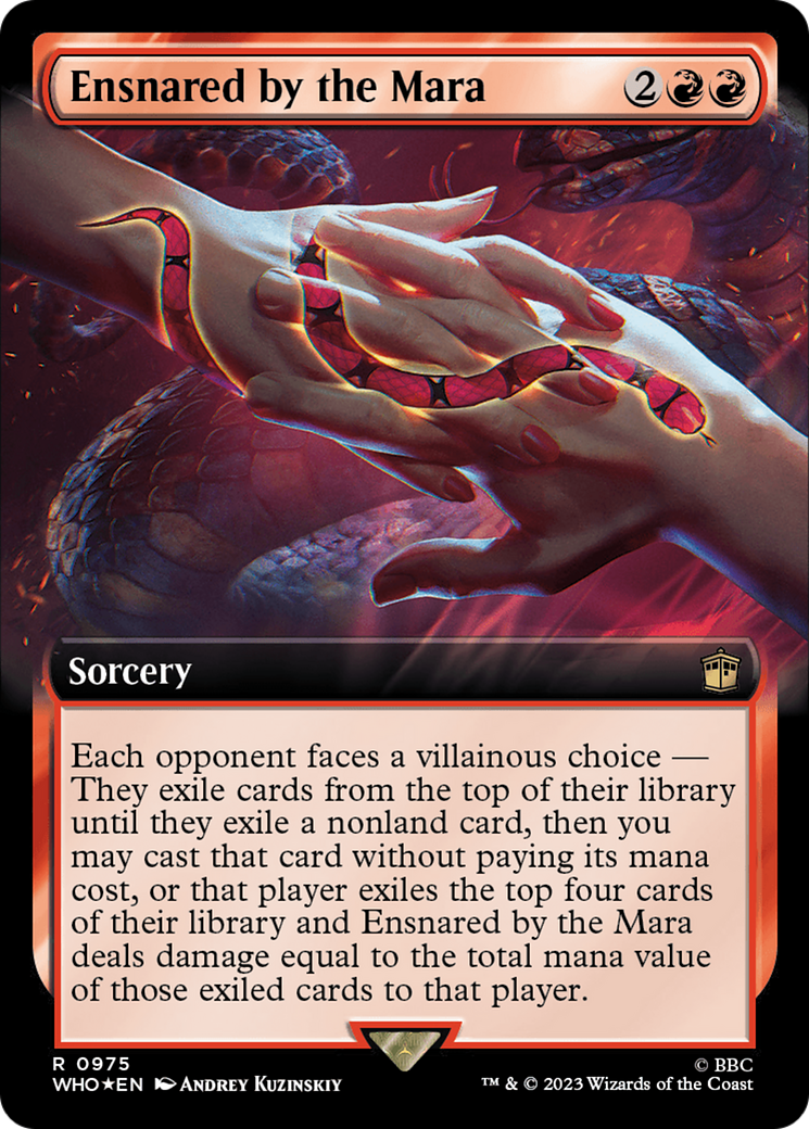 FOIL Ensnared by the Mara (Extended Art) (Surge Foil) (WHO-975) - Doctor Who - Magic The Gathering