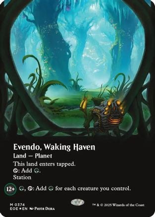 FOIL Evendo, Waking Haven (Borderless) (Galaxy Foil) (EOE-374) - Edge of Eternities - Magic The Gathering