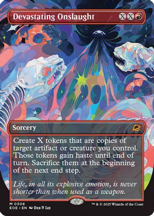 Devastating Onslaught (Borderless) (EOE-308) - Edge of Eternities - Magic The Gathering