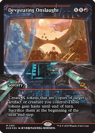 FOIL Devastating Onslaught (0361) (Showcase) (EOE-361) - Edge of Eternities - Magic The Gathering