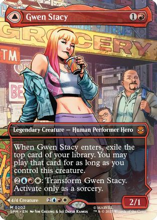 Gwen Stacy (0202) (Borderless) (SPM-202) - Marvel's Spider-Man - Magic The Gathering
