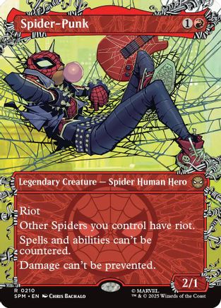 FOIL Spider-Punk (0210) (Borderless) (SPM-210) - Marvel's Spider-Man - Magic The Gathering