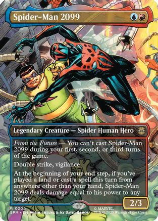 FOIL Spider-Man 2099 (0205) (Borderless) (SPM-205) - Marvel's Spider-Man - Magic The Gathering