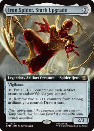 FOIL Iron Spider, Stark Upgrade (Extended Art) (SPM-279) - Marvel's Spider-Man - Magic The Gathering