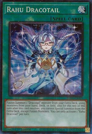 COLLECTOR'S RARE Rahu Dracotail (CR) (JUSH-EN009) - Justice Hunters 1st Edition