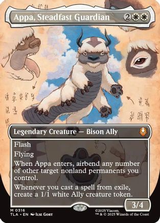 FOIL Appa, Steadfast Guardian (Borderless) (TLA-316) - Avatar: The Last Airbender - Magic The Gathering