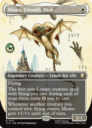 FOIL Momo, Friendly Flier (Borderless) (TLA-317) - Avatar: The Last Airbender - Magic The Gathering