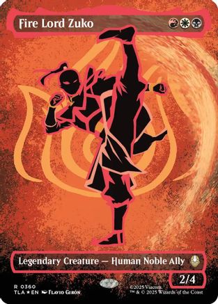 FOIL Fire Lord Zuko (Borderless) (Neon Ink Foil) (TLA-360) - Avatar: The Last Airbender - Magic The Gathering