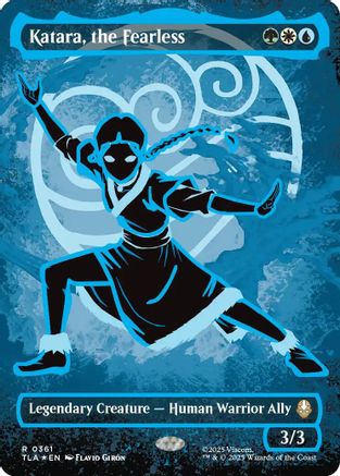 FOIL Katara, the Fearless (Borderless) (Neon Ink Foil) (TLA-361) - Avatar: The Last Airbender - Magic The Gathering