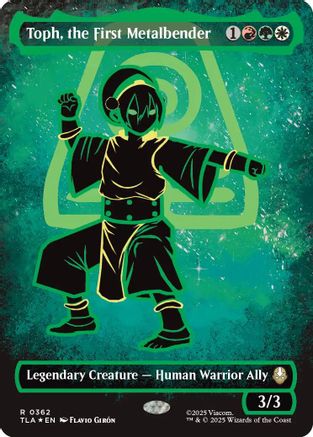 FOIL Toph, the First Metalbender (Borderless) (Neon Ink Foil) (TLA-362) - Avatar: The Last Airbender - Magic The Gathering