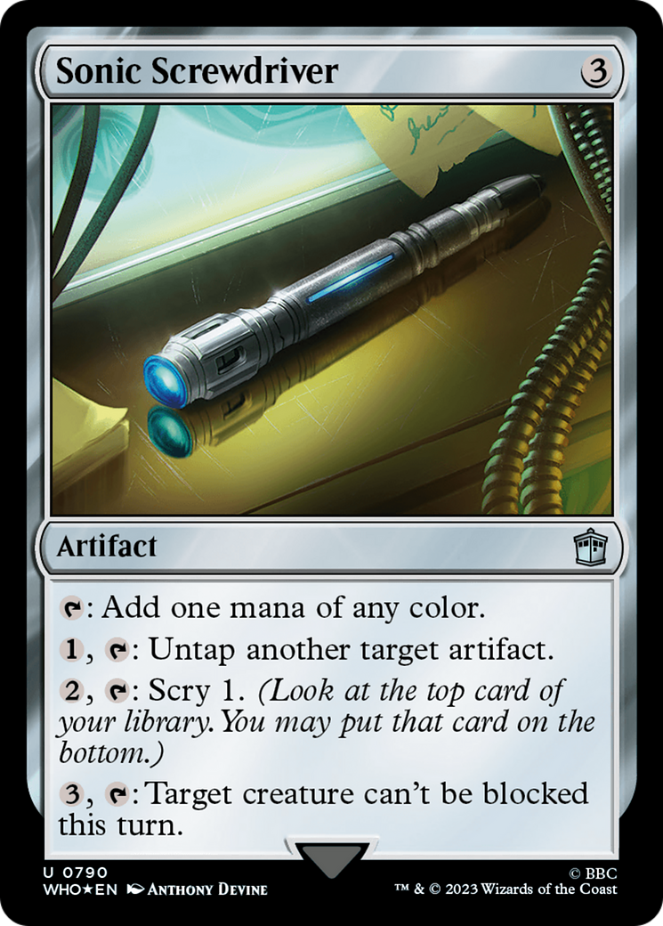 FOIL Sonic Screwdriver (0790) (Surge Foil) (WHO-790) - Doctor Who - Magic The Gathering
